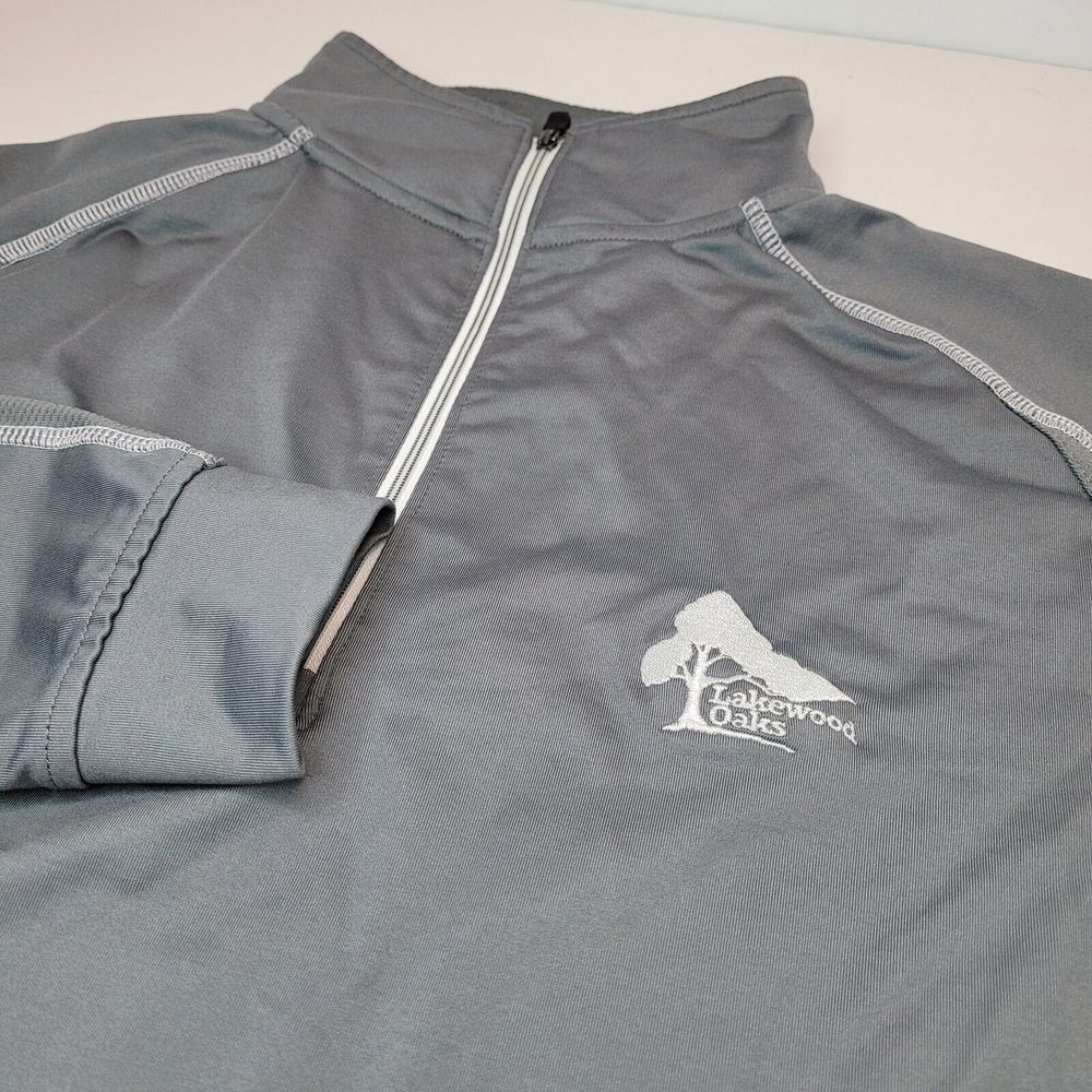 FootJoy Quarter Zip Pullover Mens Medium Gray Good Lakewood Oaks Golf Jacket
